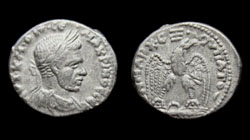 Syria, Seleucis and Pieria, Macrinus, Tetradrachm, Eagle on Thunderbolt reverse
